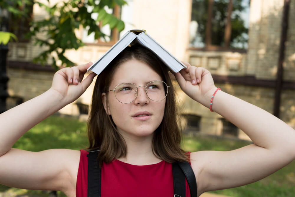 girl with book